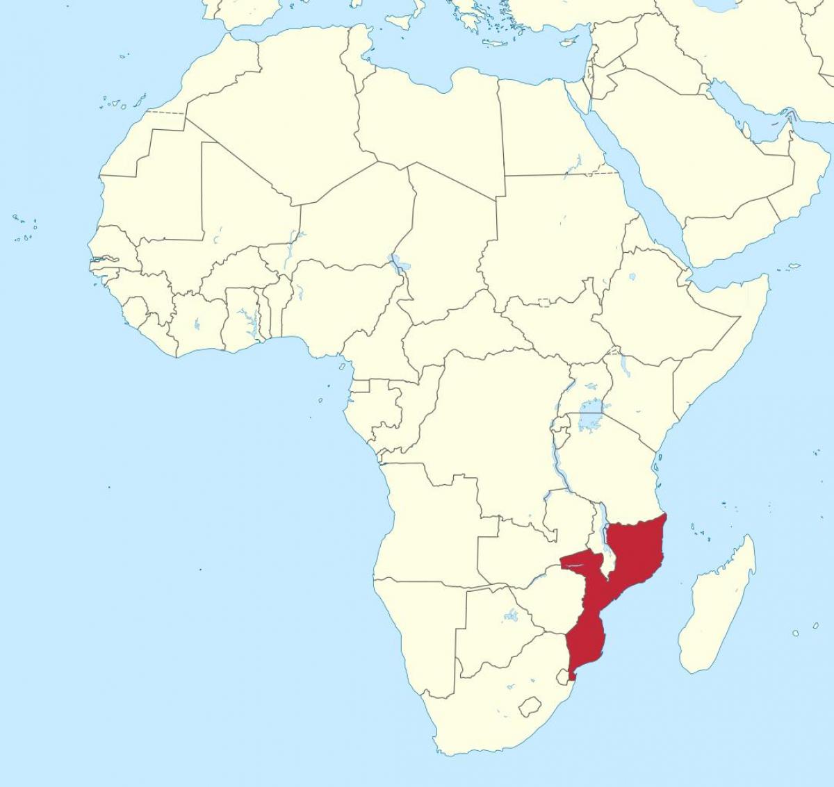 kartes Mozambikas āfrikā