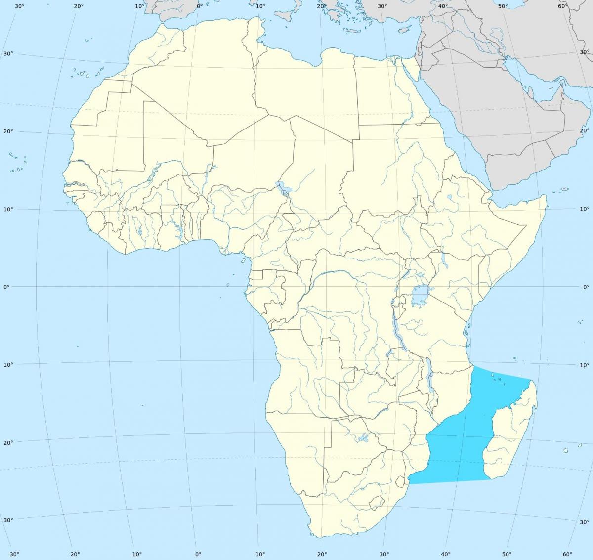 Mozambikas kanāla āfrikas karte
